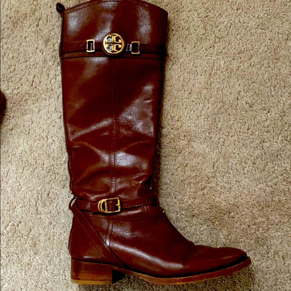 Tory Burch brown riding boots